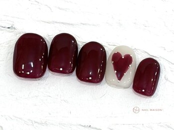 ネイルメゾン 池袋店(NAIL MAISON)/ボルドーハート¥8050
