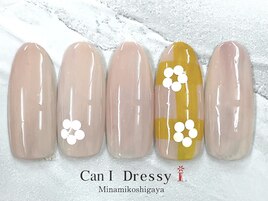 お花チェックネイル