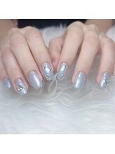 ホワイトネイル 宝塚店(WHITE NAIL)/マグネット／ブルー/シルバー