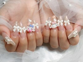 リボンネイル　推しネイル