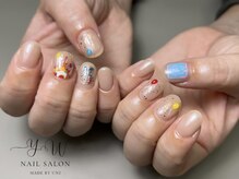ユーネイル(YW nail)/フルアート＋ぷっくり