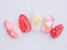 ピーチ(Peach)/お花ネイル