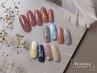 【定額ネイル】上品オフィスネイル◎シンプルワンカラー+アート2本