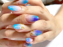 海カラーネイルグラデーション
