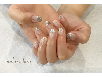 ネイルパキラ(nail pachira)/キラキラハーフフレンチ