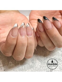 ネイルアンドアイラッシュサロン マーブル(marble)/モノトーンフレンチ