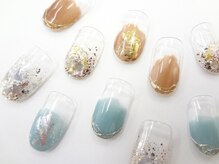 ネイルサロン クイール 小山店(NAIL SALON QUILL)/塗りかけミラーでニュアンス