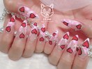 海外風ハートネイル/フィルイン