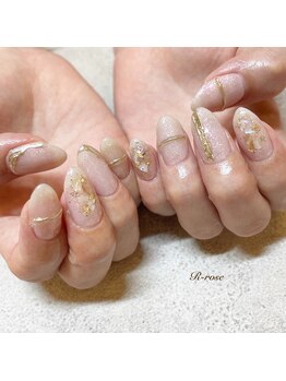 アールローズ(R-rose)/ミラー×シェルネイル