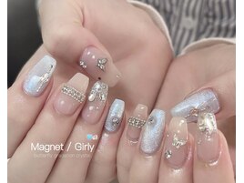 水色マグネットネイル