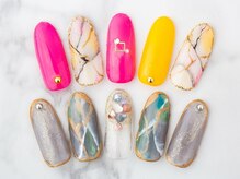 ルポ(Repos)/個性派×大理石風ネイル