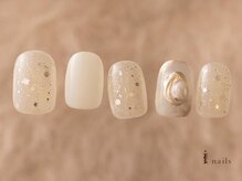 アイネイルズ 吉祥寺店(I nails)/グリッター冬パールネイル