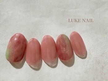ルークネイル(LUKE NAIL)/シンプル桜マーブルネイル 春