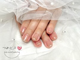 ワンカラー＋先端ラメライン