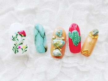 ネイリシャス(NAILICIOUS)/天然石アートで夏ネイル♪