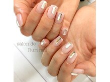 サロンドルリネイル(salon de Ruri nail)/◎ショートスクエア＊ビジュー