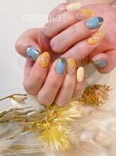 ネイルサロン ドレリッチ 大宮店(drerich)/ミモザ押し花ネイル