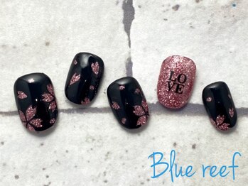 ネイルアンドまつげエクステ ブルーリーフ 四谷三丁目店(Blue Reef)/夜桜ネイル