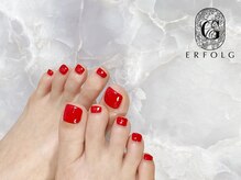 エアフォルク 銀座(ERFOLG)/赤ワンカラー×フットネイル