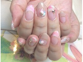 ～ふんわりマーブルネイル～