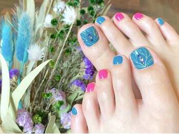 サロンドフォーエイチ(salon de 4H)/アラジン風フットネイル☆