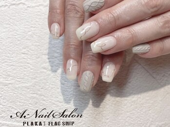 エーネイルサロン プラーカ本店(A-Nail Salon)/ ニット×ラインネイル