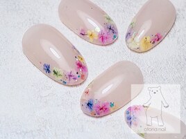 押し花フレンチネイル