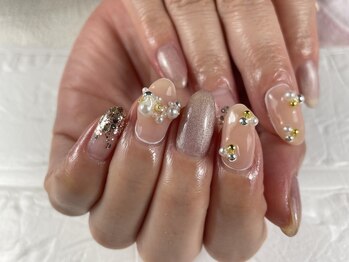 ジュウェル 宜野湾店(Nail Salon Jewel)/ヌーディー×パールで大人女子