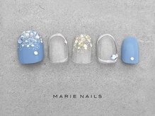 マリー ネイルズ いわきラトブ店(MARIE NAILS)/定額6600円税込 &nbsp;ブルー0113b