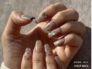 水光マグネット×フレンチネイル