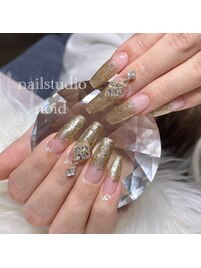 ゴールド/ラメグラデーション