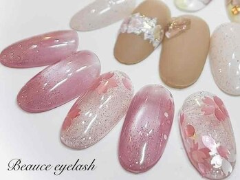 ビューチェ アイラッシュ(Beauce eyelash)の写真/トレンドを抑えたデザインアートが得意！シンプルも季節アートも理想の指先を演出♪サンプルも沢山ご用意♪