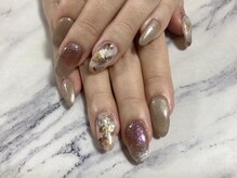 ネイルアトリエルカ(nail atelier LUCA)/W-457 ブラウンニュアンスネイル