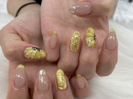 【山崎】ひまわりネイル
