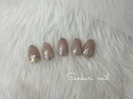 くすみベージュ/ラメグラ/星ホロ