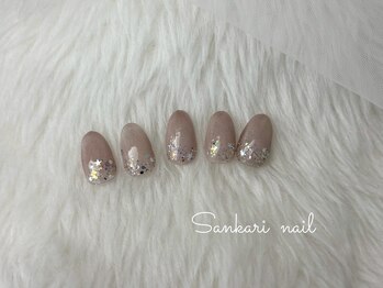 くすみベージュ/ラメグラ/星ホロ