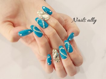 ネイルズアリー 立川店(Nails ally)/海×クリアベース×うめつくし
