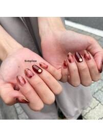 べっ甲　もやもやネイル