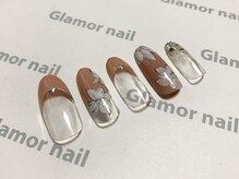グラマーネイル(Glamor nail)/フラワー×シンプルネイル