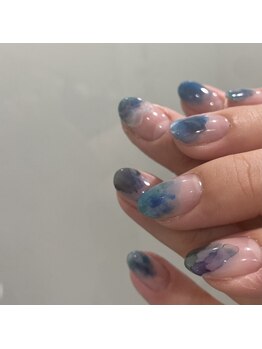 アオ 渋谷(ao.)/たらしこみネイル