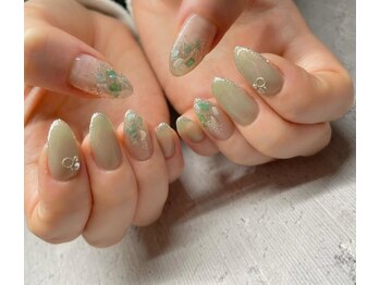 ネイルアンドアイラッシュスタジオ シュシュ(chouchou)/ワンカラーラメフレンチシェル