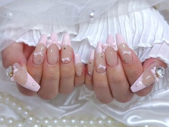 プティネイル(Puty Nail)/ピンクリボンフレンチ スカルプ