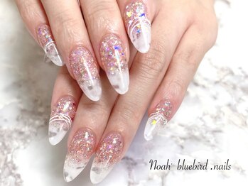 ノアブルーバードネイルズ(Noah' bluebird .nails)の写真/爪の形にお悩みの方、SNSで見る美しいフォルムに憧れている方に☆爪の長さ出しで長く綺麗な指先に♪