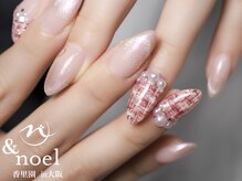 ノエル(Noel)/ボルドーピンクツイードネイル