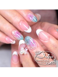 春ネイル　ローズガーデン