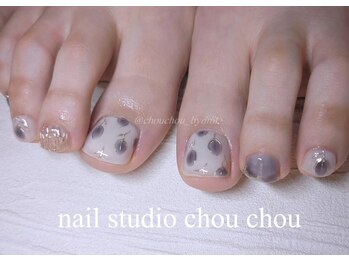 ネイルアンドアイラッシュスタジオ シュシュ(chouchou)/お花フットネイル・チューリップ