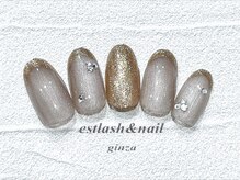 エストラッシュアンドネイル 銀座店(est lash&nail)/マグネットラメフレンチネイル