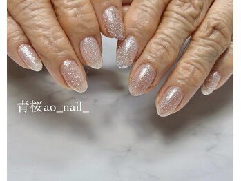 アオネイル(青桜 ao_nail_)/フラッシュネイル