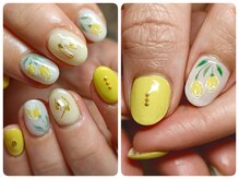マニエネイル(mani e nail)/イエローなチューチップネイル