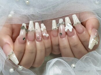 推しネイル　ツイードネイル